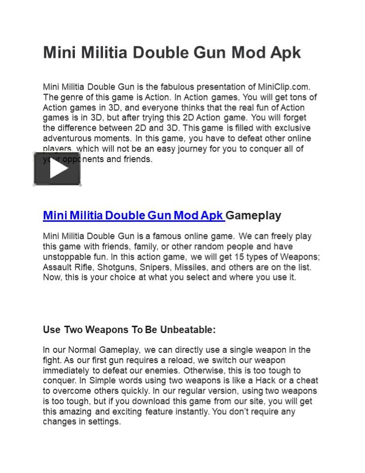 Mini Militia Death Sprayer presentation free to download