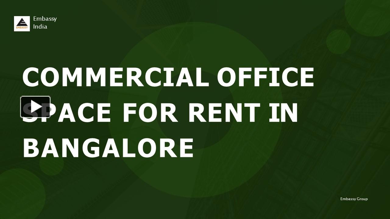PPT Commercial office space for rent in Bangalore PowerPoint