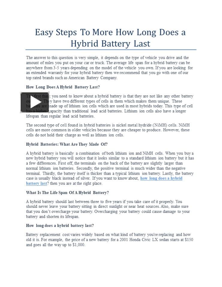 PPT Easy Steps To More How Long Does a Hybrid Battery Last (1