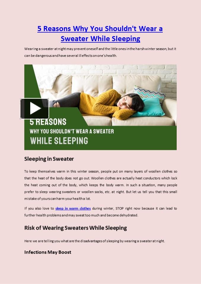 PPT 5 Reasons Why You Shouldn’t Wear a Sweater While Sleeping in