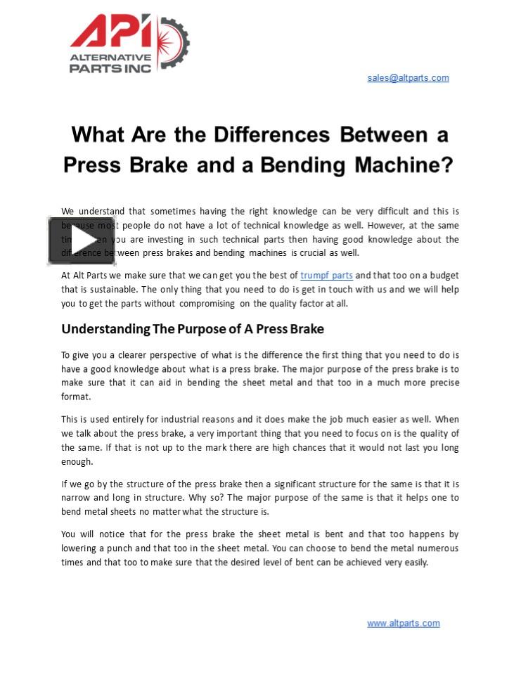 PPT What Are the Differences Between a Press Brake and a Bending