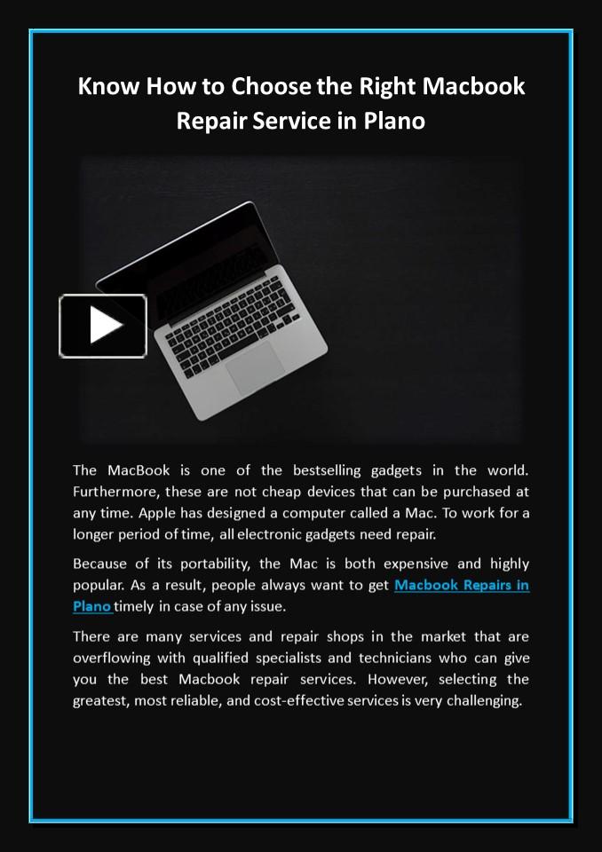 PPT Know How to Choose the Right Macbook Repair Service in Plano
