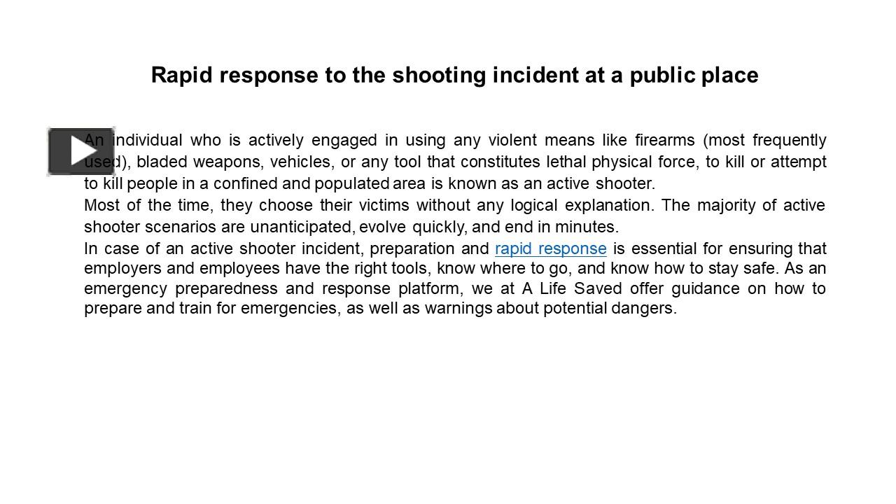 PPT Rapid response to the shooting incident at a public place