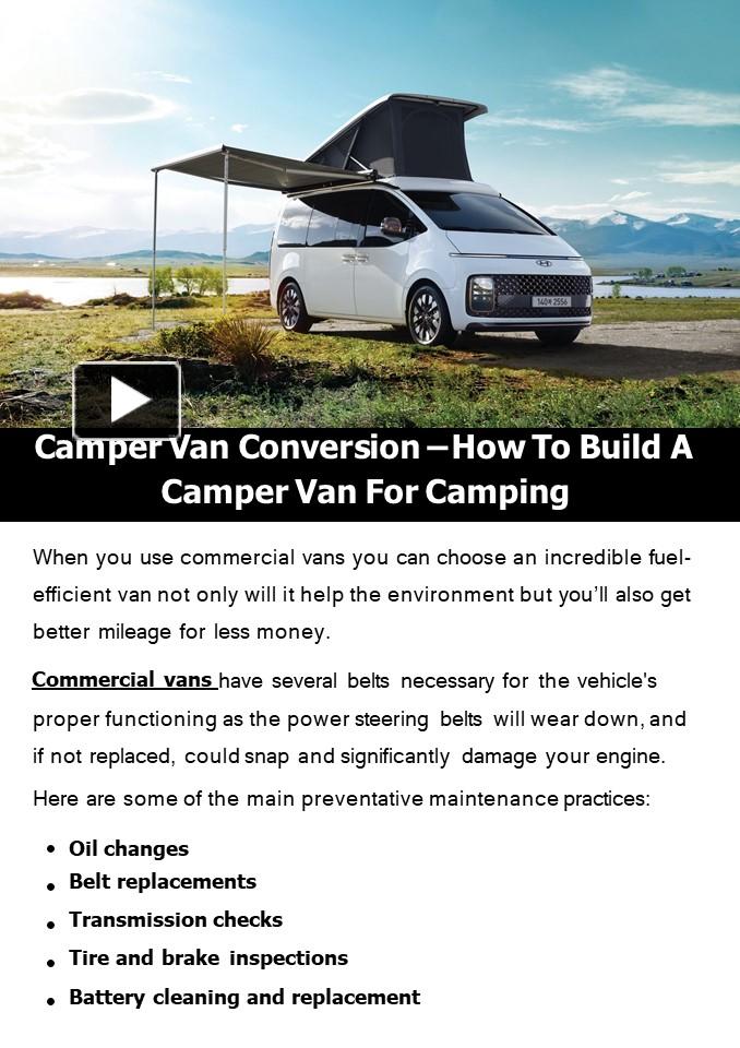 PPT Camper Van Conversion How To Build A Camper Van For Camping