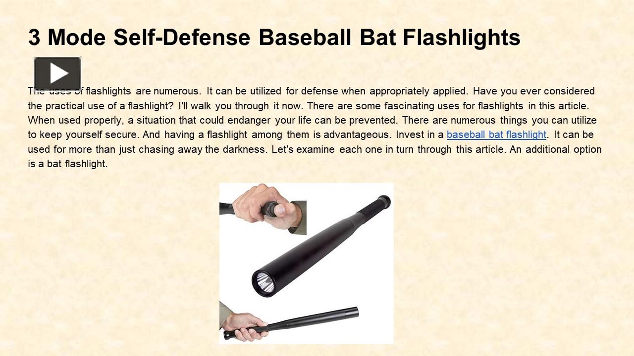 PPT 3 Mode SelfDefense Baseball Bat Flashlights PowerPoint