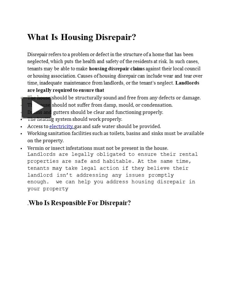 PPT What Is Housing Disrepair? PowerPoint presentation free to