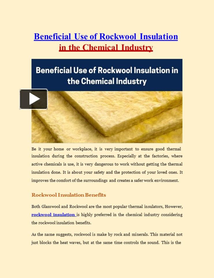 PPT Beneficial Use of Rockwool Insulation in the Chemical Industry
