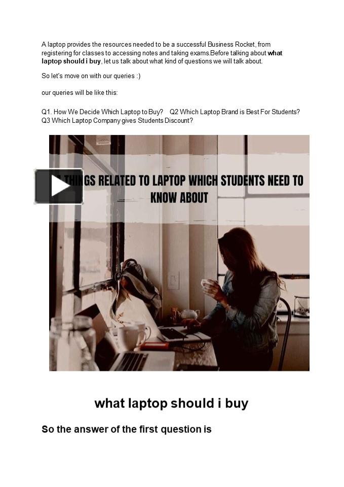 PPT What Laptop Should i Buy 4 Things Related to This PowerPoint