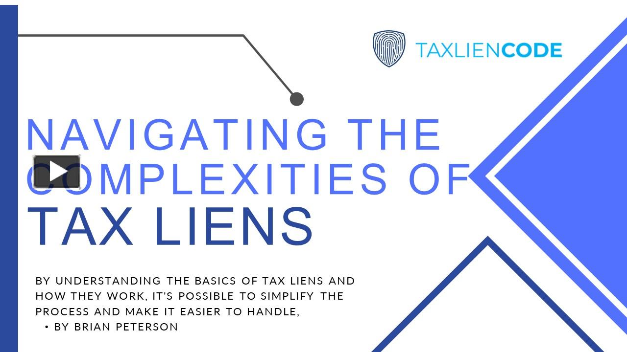 PPT Unlock the Secrets of Successful Brian Peterson's Tax Lien Code