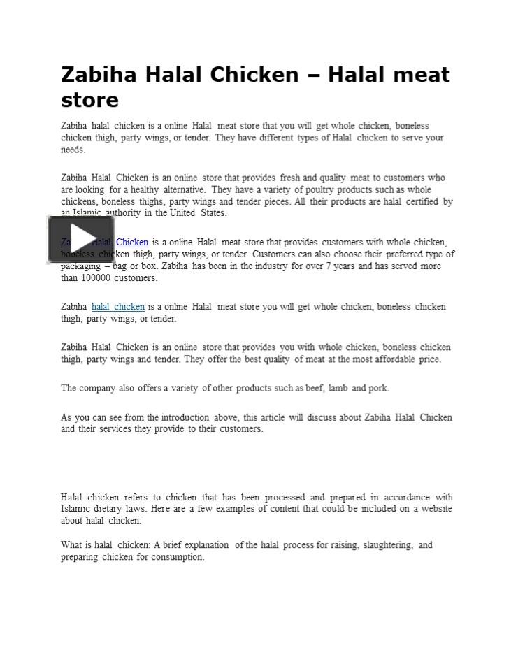 PPT Zabiha Halal Chicken PowerPoint presentation free to download