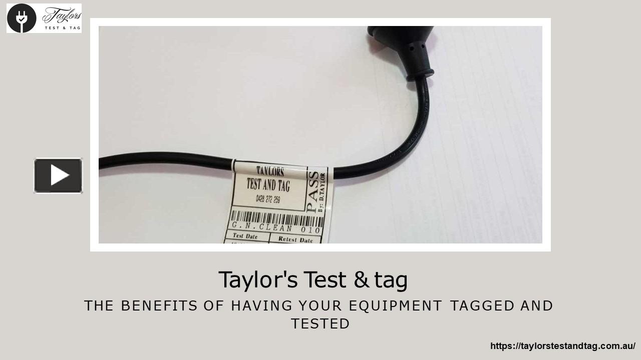 PPT Electrical Tagging Adelaide Taylor's Test & tag in South