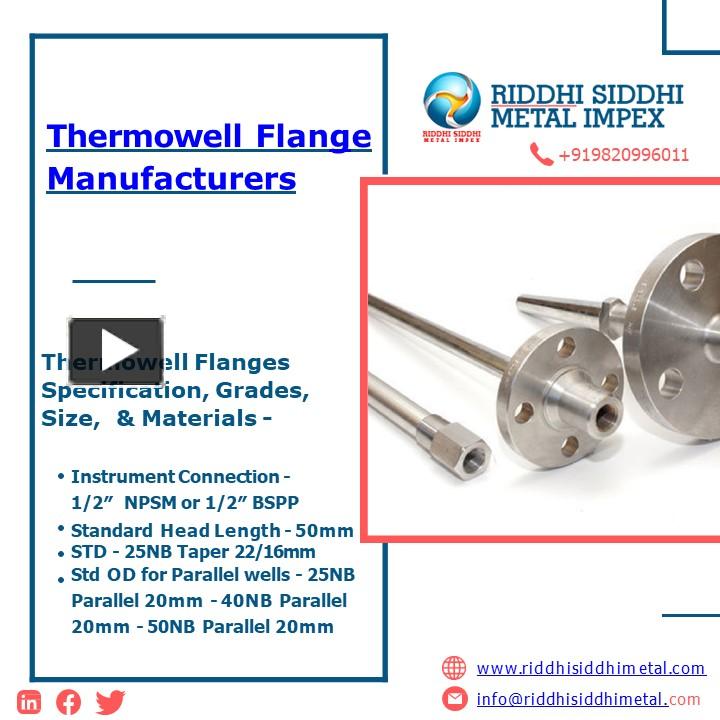 PPT Thermowell Flange IBR Approved EIL Approved Gaskets Manufacturers Outlet
