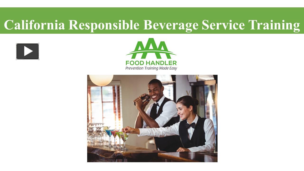 PPT California Responsible Beverage Service Training PowerPoint