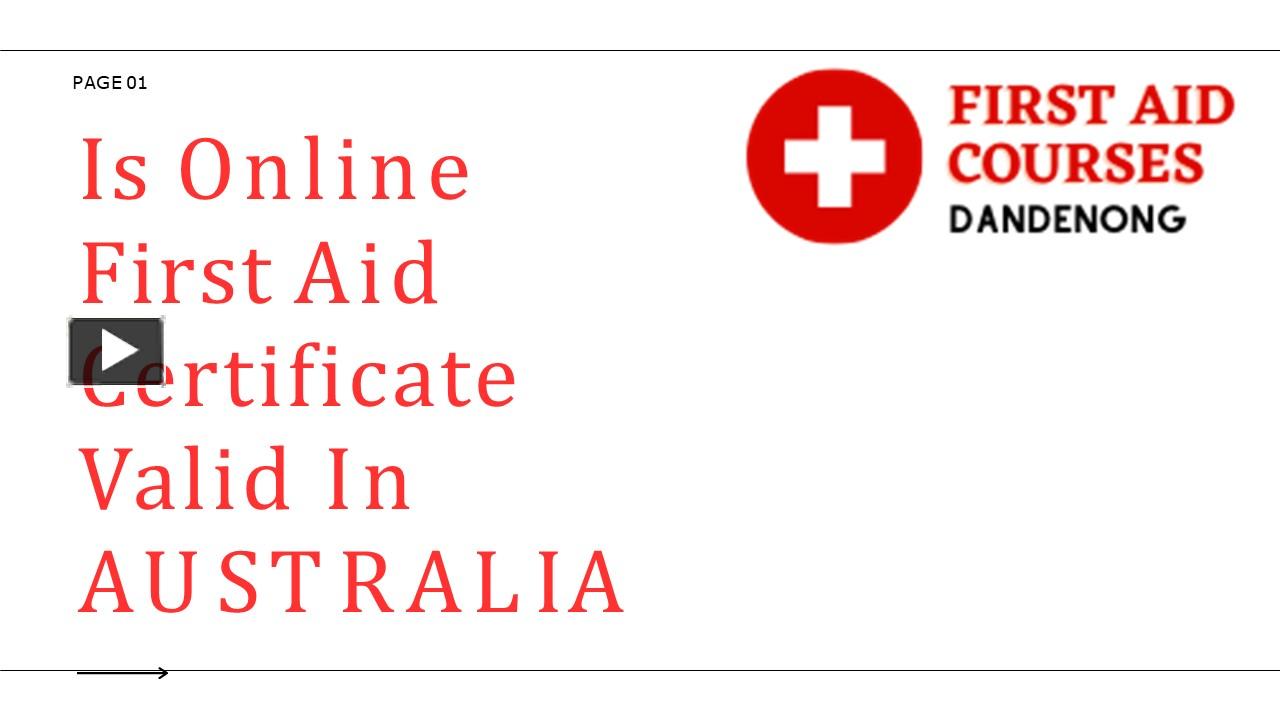 PPT Is Online First Aid Certificate PowerPoint presentation free to