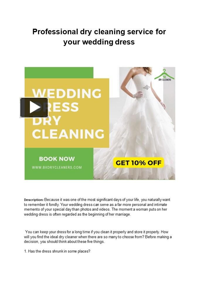 PPT Professional dry cleaning service for your wedding dress