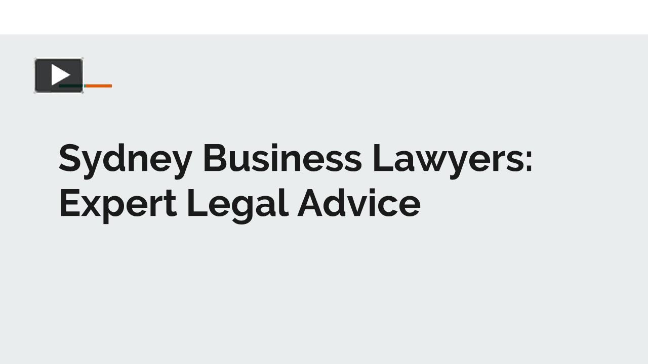 PPT Sydney Business Lawyers Expert Legal Advice PowerPoint