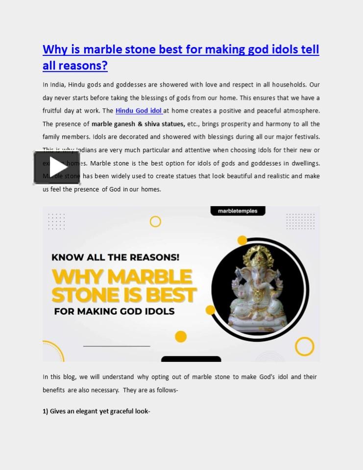 PPT Why is marble stone best for making god idols tell all reasons