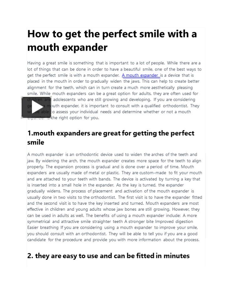 PPT A mouth expander PowerPoint presentation free to download id