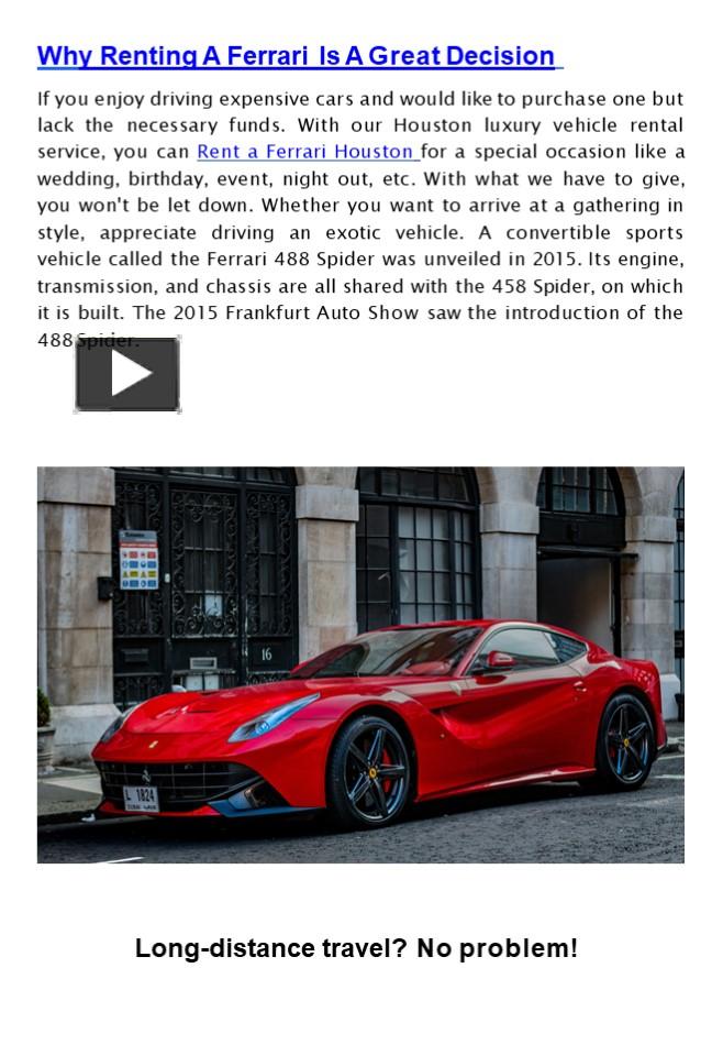 PPT Why Renting A Ferrari Is A Great Decision PowerPoint presentation