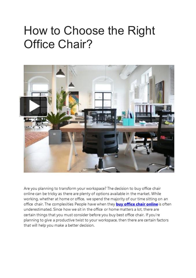 PPT How to Choose the Right Office Chair? PowerPoint presentation