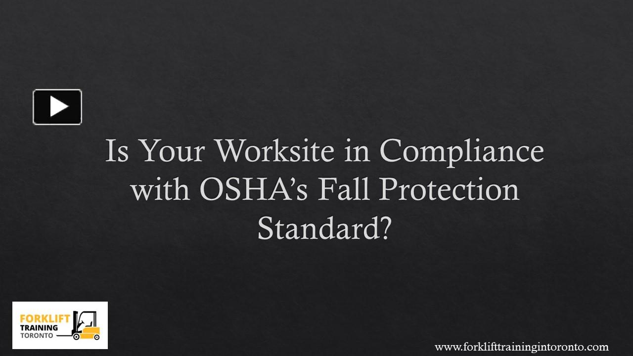 PPT Fall Protection Toronto Forklift Training Toronto (1