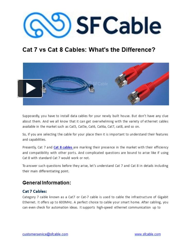 PPT Cat 7 vs Cat 8 Cables What's the Difference? PowerPoint