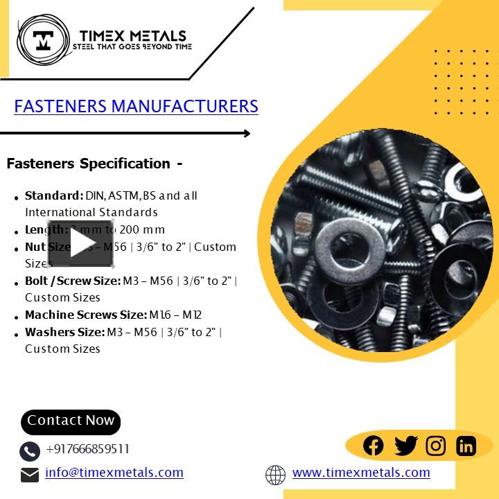 PPT 304 Fasteners Fasteners Nuts Bolts Timex Metal PowerPoint