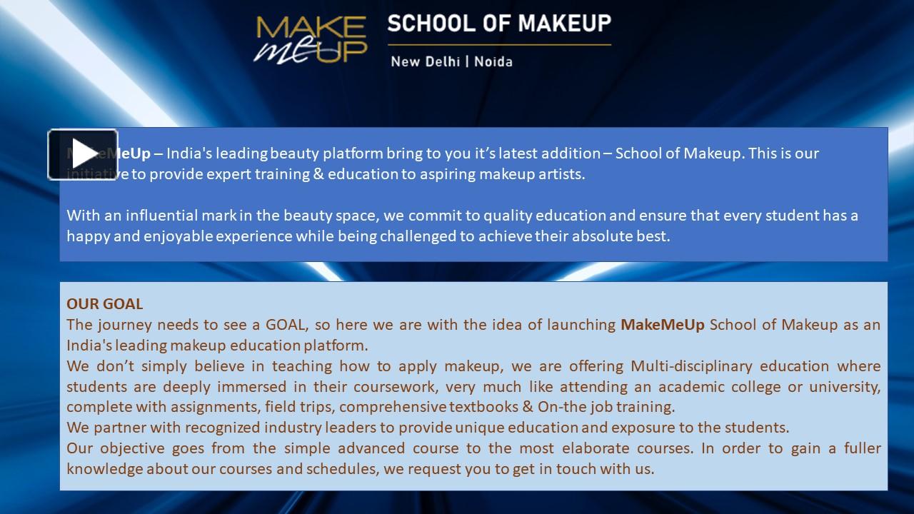 PPT aspiring makeup artist, advance makeup course fees, beauty artist