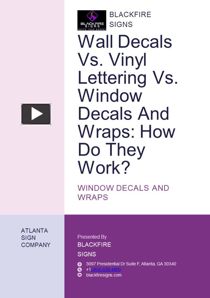 PPT Wall Decals Vs. Vinyl Lettering Vs. Window Decals And Wraps How