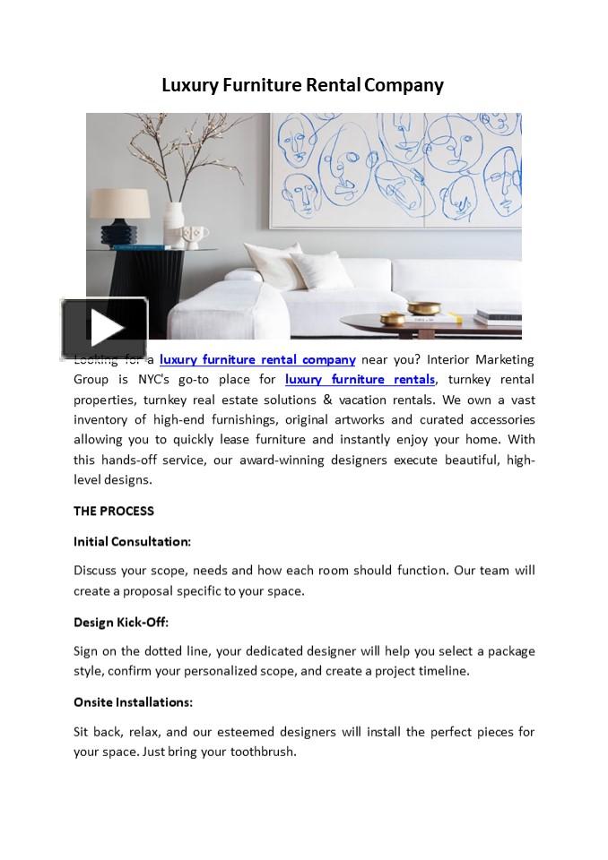 PPT Luxury Furniture Rental Company PowerPoint presentation free to
