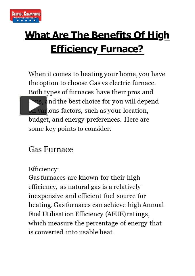 PPT What Is The Difference Between Gas And Electric Furnace