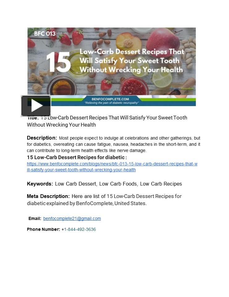 PPT 15 LowCarb Dessert Recipes That Will Satisfy Your Sweet Tooth