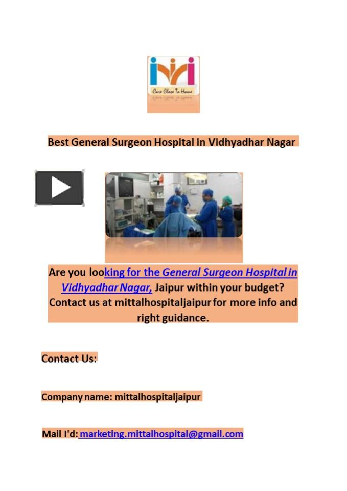 PPT Best General Surgeon Hospital in Vidhyadhar Nagar (1) PowerPoint presentation free to