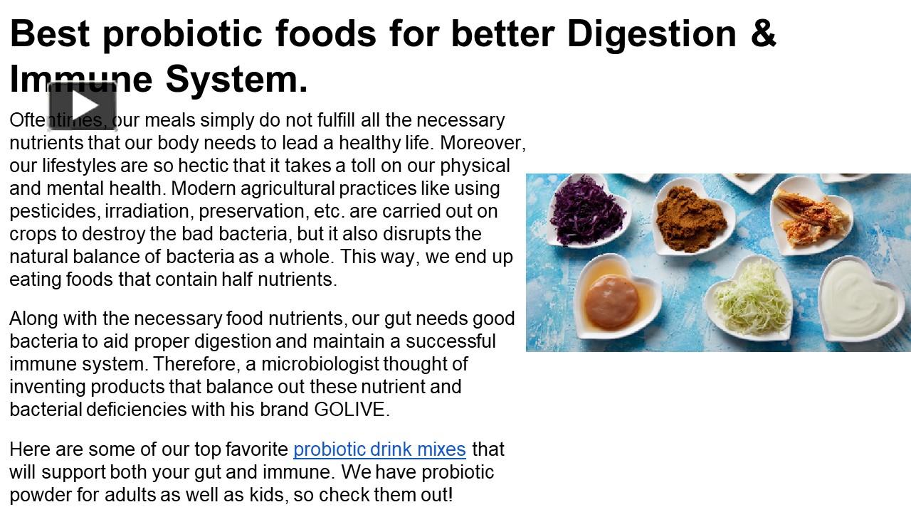 PPT Best probiotic foods for better Digestion & Immune System