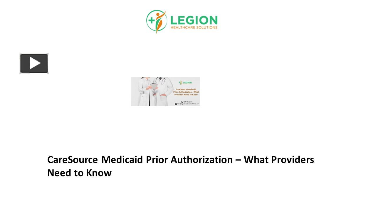 PPT CareSource Medicaid Prior Authorization What Providers Need to