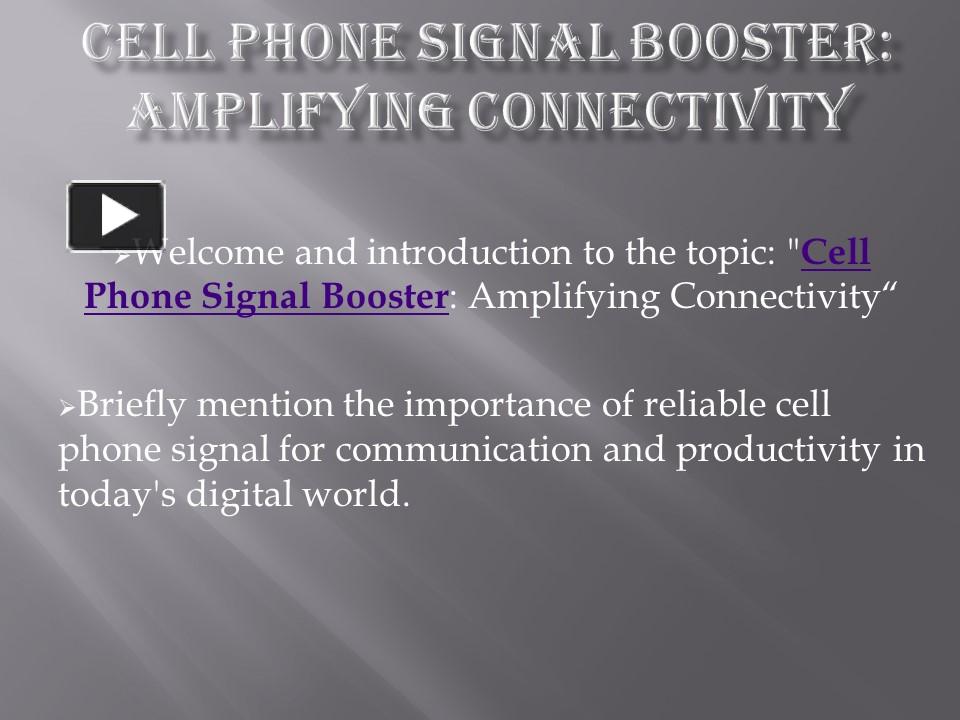 PPT Cell Phone Signal Booster Improve Signal Strength and Reception