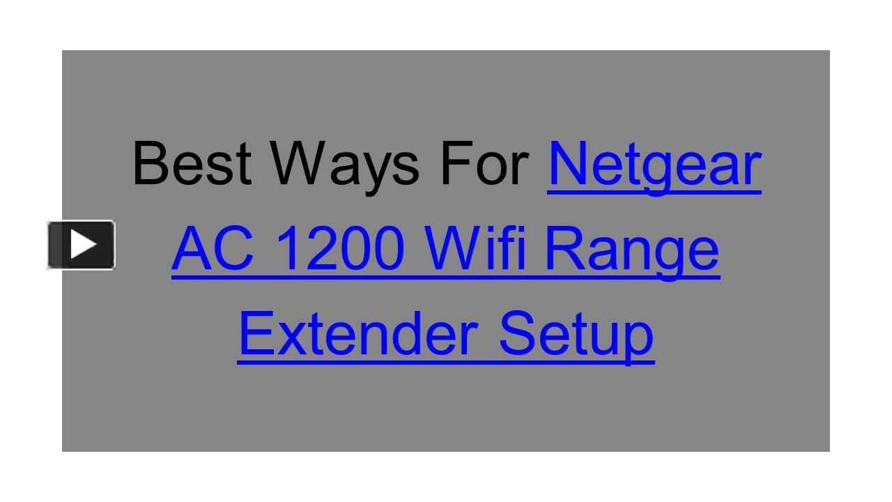 PPT Instant Guide for Netgear AC1200 Range Extender setup PowerPoint