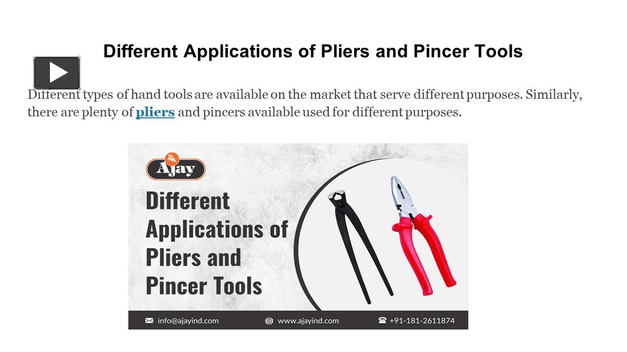 PPT Different Applications of Pliers and Pincer Tools PowerPoint