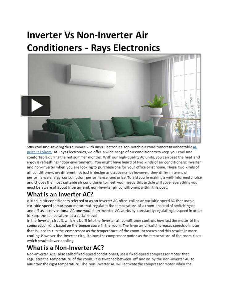 PPT Inverter VS NonInverter AC's PowerPoint presentation free to