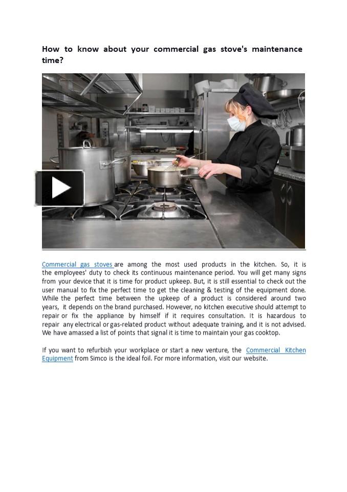PPT How to know about your commercial gas stove's maintenance time? PowerPoint presentation