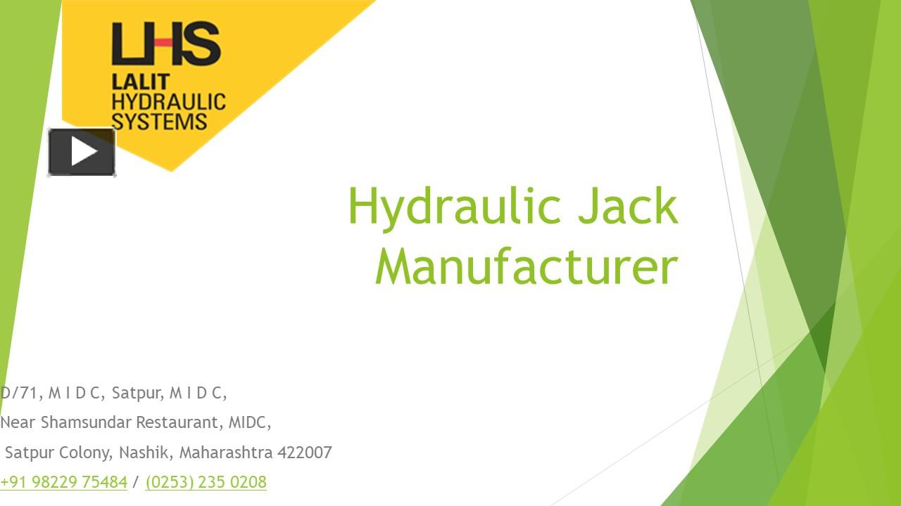 PPT Hydraulic Jack Manufacturer PowerPoint presentation free to