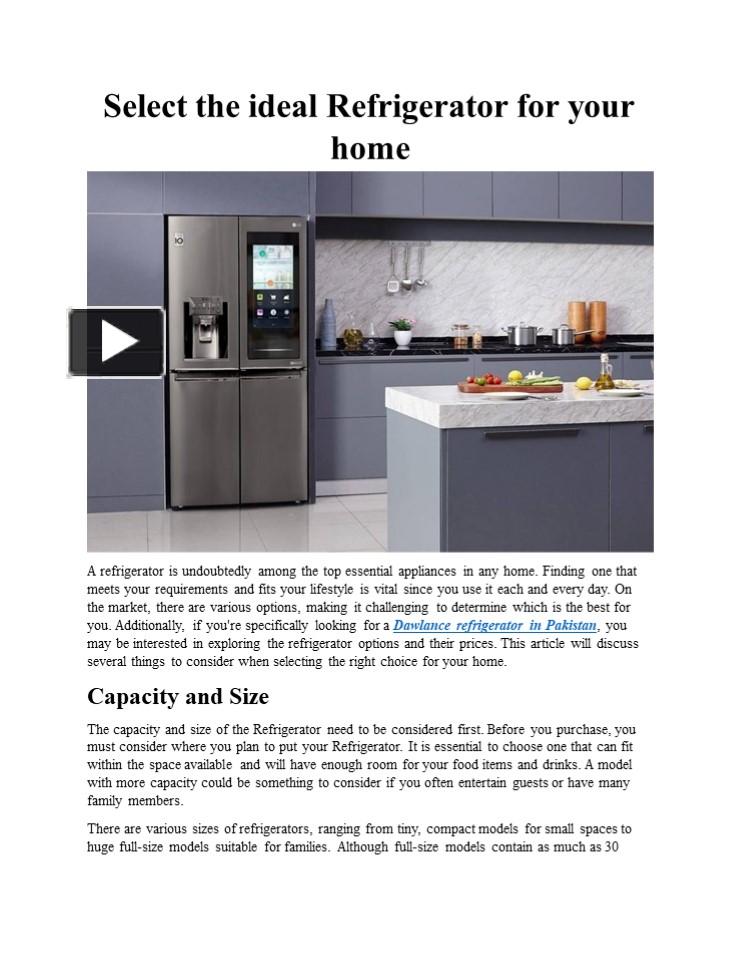 PPT Select the ideal Refrigerator for your home PowerPoint