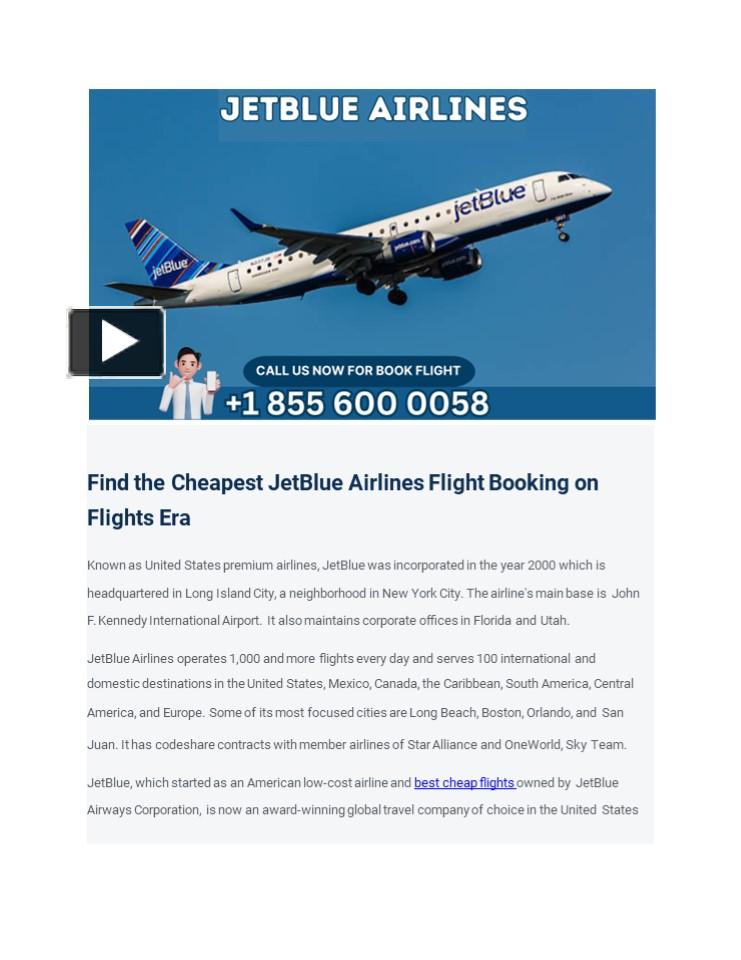 PPT Find the Cheapest JetBlue Airlines Flight Booking on Flights Era