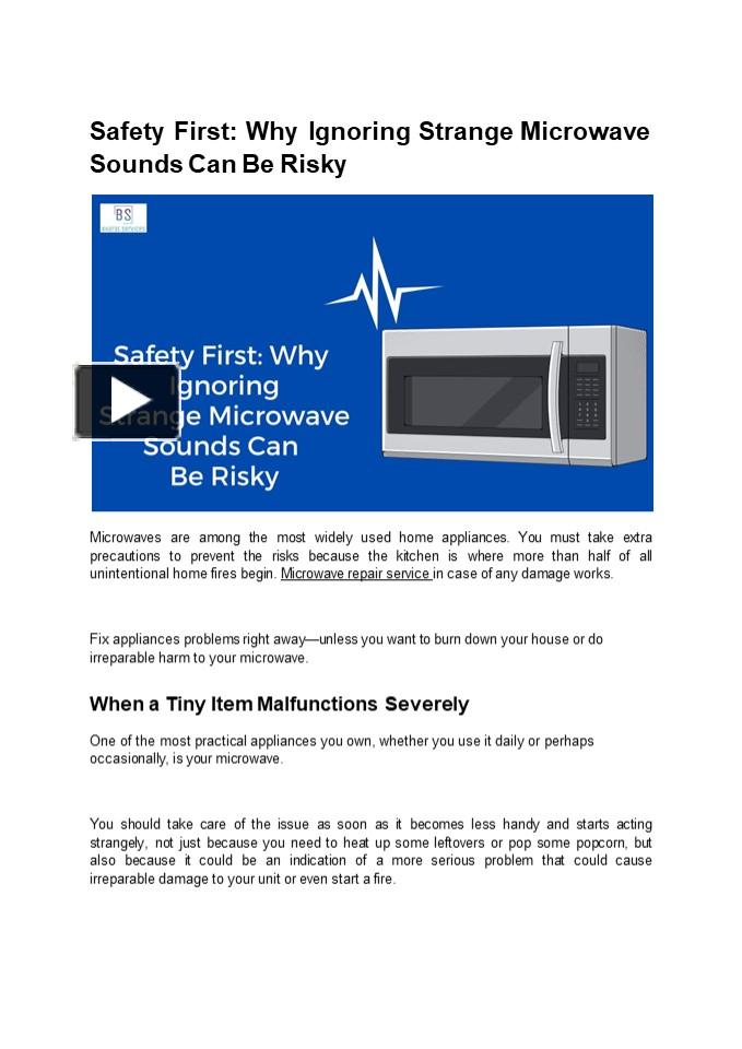 PPT Safety First Why Ignoring Strange Microwave Sounds Can Be Risky