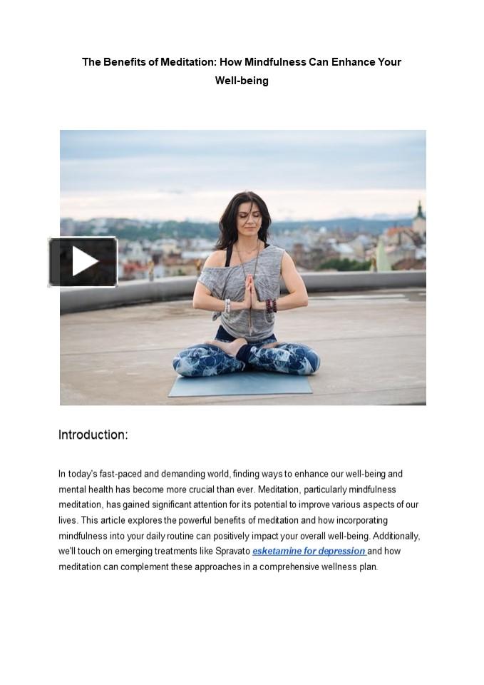PPT – The Benefits of Meditation: How Mindfulness Can Enhance Your Well ...