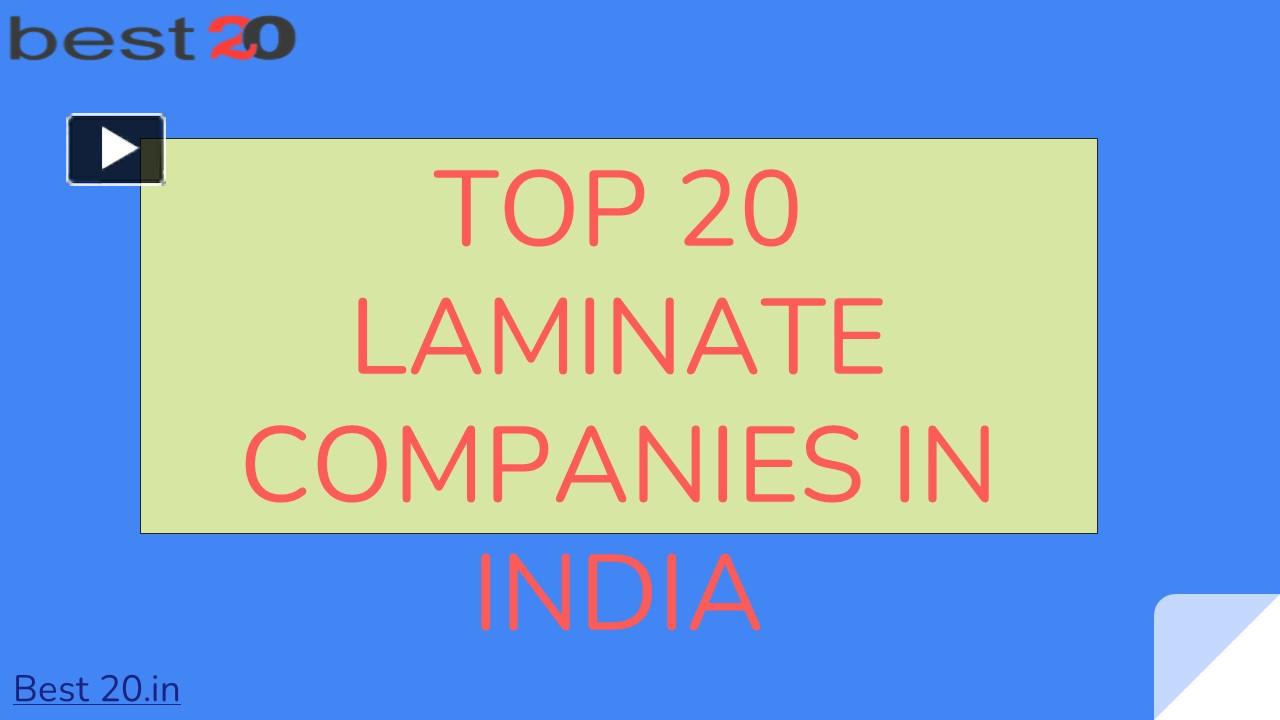 PPT TOP 20Top 20 Laminate Companies in India PowerPoint presentation