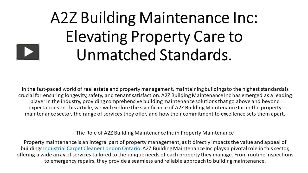 PPT Industrial Carpet Cleaner London Ontario PowerPoint presentation