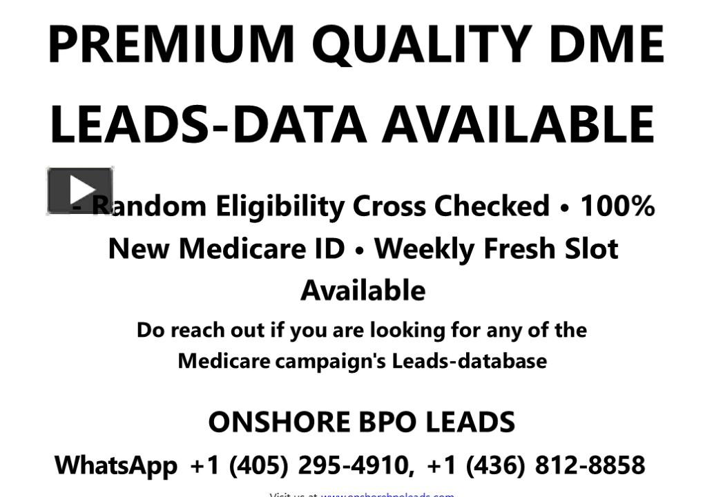PPT PREMIUM QUALITY DME LEADSDATA AVAILABLE PowerPoint presentation