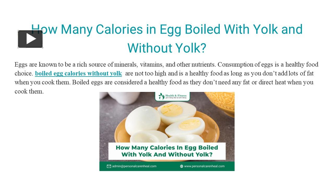 PPT boiled egg calories without yolk PowerPoint presentation free