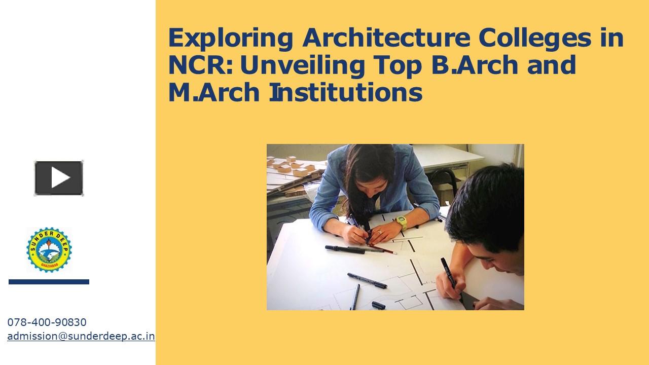 PPT Exploring Architecture Colleges in NCR Unveiling Top B.Arch and